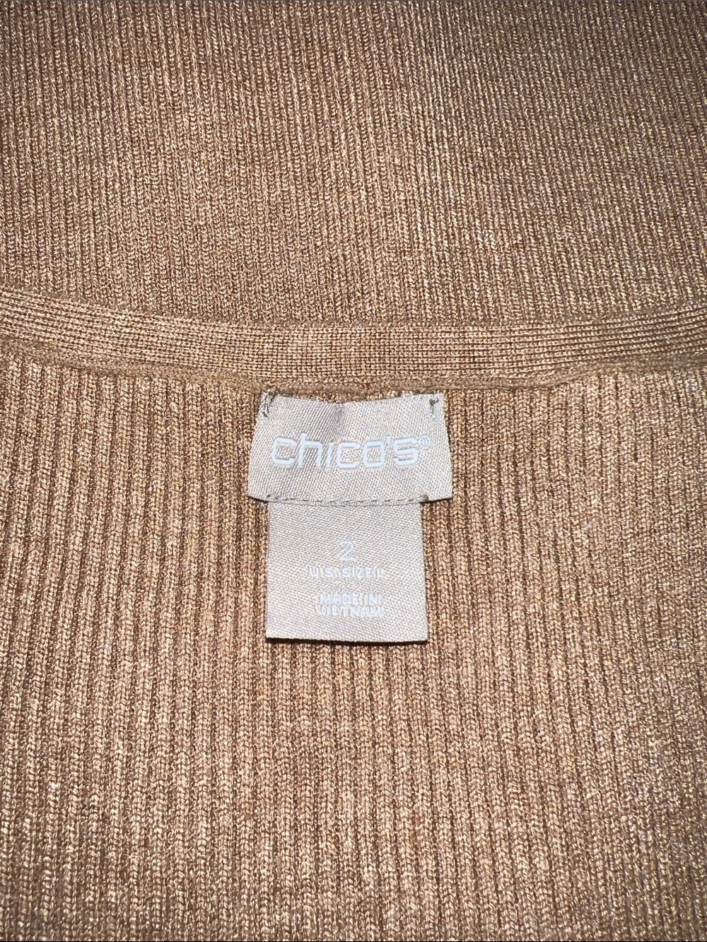 Chico's Camel Longline Open-Front 2 Piece Cardigan and Tank 0921261 - Picture 5 of 6